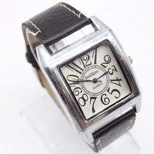 Kendall & James Watch Mens Silver Tone Stainless Steel Classic Square White Dial